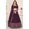 Wine Georgette Leheriya Printed Party Wear Plus Size Lehenga Choli - 10452194046