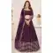 Wine Georgette Leheriya Printed Party Wear Lehenga Choli - 10452194046