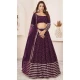 Wine Georgette Leheriya Printed Party Wear Lehenga Choli - 10452194046