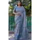 Blue Dola Silk Printed Traditional Wear Saree - 10457194063