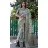 Green Dola Silk Printed Traditional Wear Plus Size Saree - 10457194064