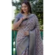 Grey Dola Silk Printed Traditional Wear Saree - 10457194065