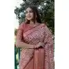 Maroon Dola Silk Printed Traditional Wear Plus Size Saree - 10457194066