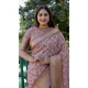 Peach Dola Silk Printed Traditional Wear Saree - 10457194067