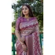 Purple Dola Silk Printed Traditional Wear Saree - 10457194068