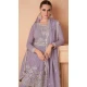 Chinon Sequins Work Pakistani Style Sharara Suit In Lavender - 10471194125