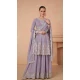 Chinon Sequins Work Pakistani Style Sharara Suit In Lavender - 10471194125