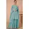 Chinon Sequins Work Pakistani Style Sharara Suit In Aqua Blue - 10471194127
