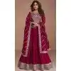 Rani Pink Premium Silk Embroidered Party Wear Plus Size Salwar Kameez  - 10472194130