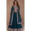 Teal Blue Premium Silk Embroidered Party Wear Plus Size Salwar Kameez  - 10472194131
