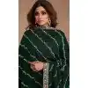 Green Premium Silk Embroidered Party Wear Plus Size Salwar Kameez  - 10472194132