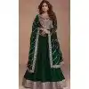 Green Premium Silk Embroidered Party Wear Plus Size Salwar Kameez  - 10472194132