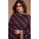 Wine Premium Silk Embroidered Party Wear Salwar Kameez  - 10472194133