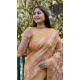 Beige Organza Silk Zari Work Party Wear Saree - 10489194199