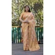 Beige Organza Silk Zari Work Party Wear Saree - 10489194199