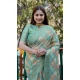 Sea Green Organza Silk Zari Work Party Wear Saree - 10489194202