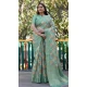 Sea Green Organza Silk Zari Work Party Wear Saree - 10489194202