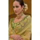 Light Yellow Organza Silk Sequins Work Designer Wear Saree - 10492194215