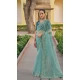 Blue Organza Silk Sequins Work Designer Wear Saree - 10492194217