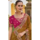 Mustard Organza Silk Sequins Work Designer Wear Saree - 10492194218