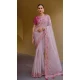 Organza Silk Sequins Work Designer Wear Saree In Lavender - 10492194219