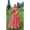Pink Silk Sequins Work Wedding Wear Plus Size Lehenga Choli - 10493194224