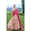 Off White Silk Sequins Work Wedding Wear Plus Size Lehenga Choli - 10493194225