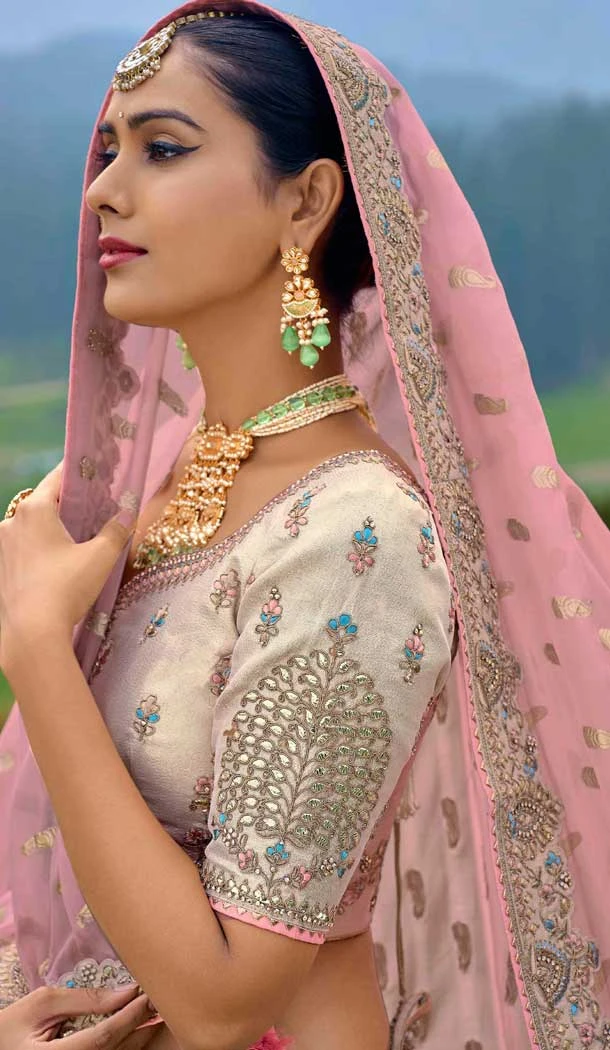 Silk Sequins Work Wedding Wear Lehenga Choli In  Multi Color - 10493194228