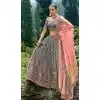 Grey Silk Embroidery Work Wedding Wear Plus Size Lehenga Choli - 10493194230