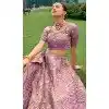 Purple Silk Sequins Work Wedding Wear Plus Size Lehenga Choli - 10493194231