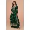 Vichitra Silk Sequins Work Pakistani Style Palazzo Plus Size Salwar Suit In Green - 10494194234