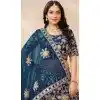 Navy Blue Art Silk Embroidered Designer Wear Plus Size Lehenga Choli - 10497194250