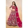 Rani Pink Art Silk Embroidered Designer Wear Plus Size Lehenga Choli - 10497194251
