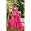 Rani Pink Banarasi Silk Resham Work Wedding Wear Plus Size Lehenga Choli - 10500194261