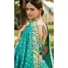 Mint Blue Banarasi Silk Resham Work Wedding Wear Plus Size Lehenga Choli - 10500194262
