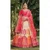 Banarasi Silk Resham Work Wedding Wear Plus Size Lehenga Choli In Beige - 10500194265
