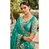 Mint Green Georgette Weaving Silk Resham Work Wedding Wear Plus Size Lehenga Choli - 10500194267