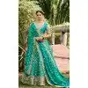 Mint Green Georgette Weaving Silk Resham Work Wedding Wear Plus Size Lehenga Choli - 10500194267