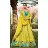 Lemon Yellow Georgette Weaving Silk Resham Work Wedding Wear Plus Size Lehenga Choli - 10500194268