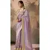 Lavender Silk Embroidered Designer Wear Plus Size Saree - 10527194464