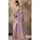 Lavender Silk Embroidered Designer Wear Saree - 10527194464