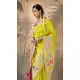 Lemon Yellow Silk Embroidered Designer Wear Saree - 10527194465