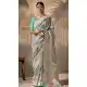 Grey Silk Embroidered Designer Wear Saree - 10527194466