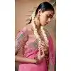 Pink Silk Embroidered Designer Wear Plus Size Saree - 10527194467