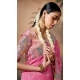 Pink Silk Embroidered Designer Wear Saree - 10527194467