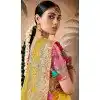 Yellow Silk Embroidered Designer Wear Plus Size Saree - 10527194469