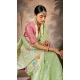Pista Green Silk Embroidered Designer Wear Saree - 10527194472