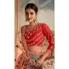 Dark Teal Green Gaji Silk Sequins Work Traditional Plus Size Lehenga Choli - 10528194473