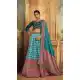 Sky Blue Gaji Silk Sequins Work Traditional Lehenga Choli - 10528194476