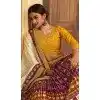 Wine Gaji Silk Sequins Work Traditional Plus Size Lehenga Choli - 10528194477